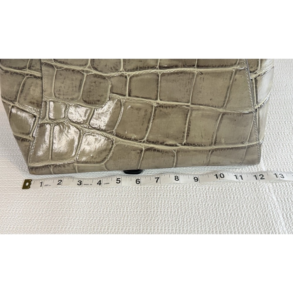 Dooney & Bourke Croc Embossed Leather Hobo Gray Luxe Chic Handbag - Picture 8 of 16